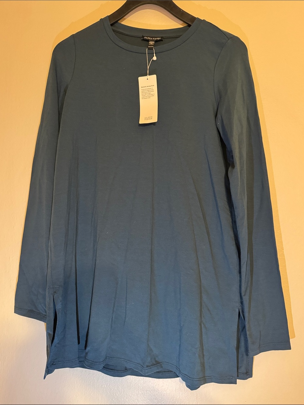 Eileen Fisher Long Sleeve Scoop Neck Top - Teal